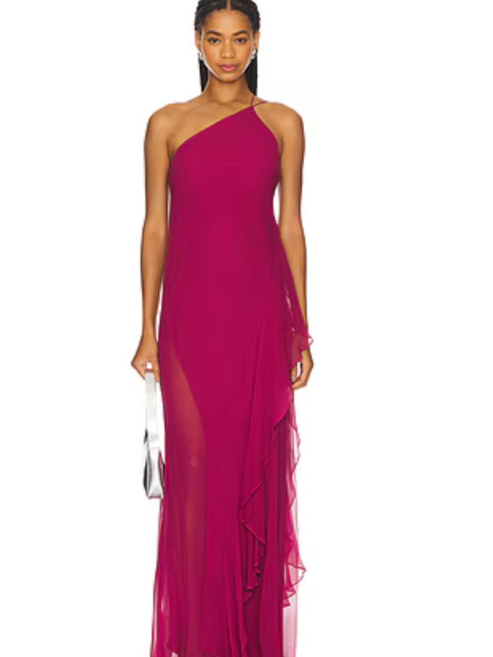 The Sei One-Shoulder Magenta Evening Gown